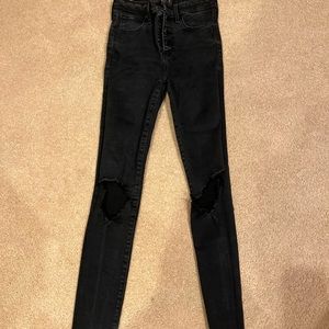 Abercrombie Distressed Black Skinny Jeans